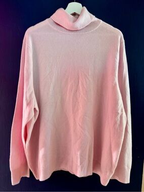 Talbots Pink Cashmere Turtleneck Sweater, 3X